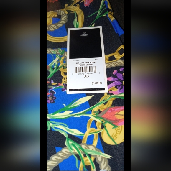 NWT! JUICY COUTURE LeggingsRare! 'Brt Lapis Grdn Bloom Printed Leggings' XSmall - Picture 6 of 8